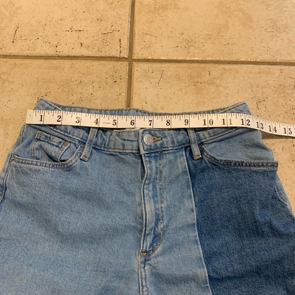 H&M Patchwork Denim Jeans - Straight Leg, Adjustable Waist - Size US 20 (14A+) - Picture 5 of 8